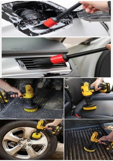 İsgstore 8 Parça Araç Iç Ve Dış Matkap Ucu Uyumlu Detaylı Bakım Fırça Temizleme Seti