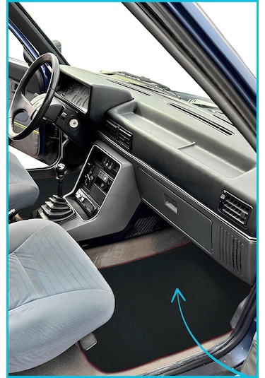 Renault Broadway R9 /11 Spring Fairway Flash 5 Parça Araç Halı Paspas Kırmızı Kenarlı Oto Paspas