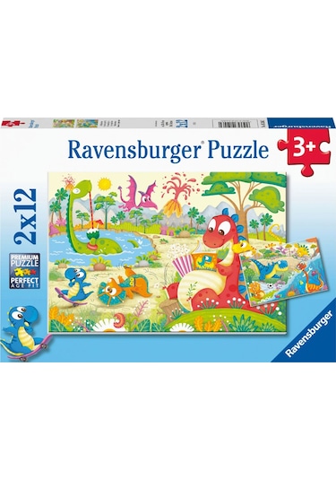 Ravensburger Puzzle 2X12 Parça Dino Dostlar 52462