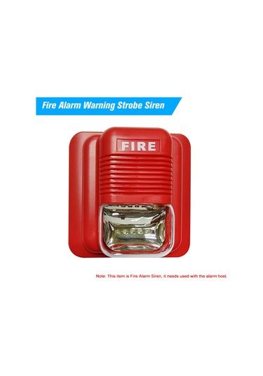 Symbee Fa-01 Yangın Alarm Sireni: 100db Ses + Hızlı Işık, Ofis/market/uygun, Dc 9-24v, Kırmızı Abs Malzeme