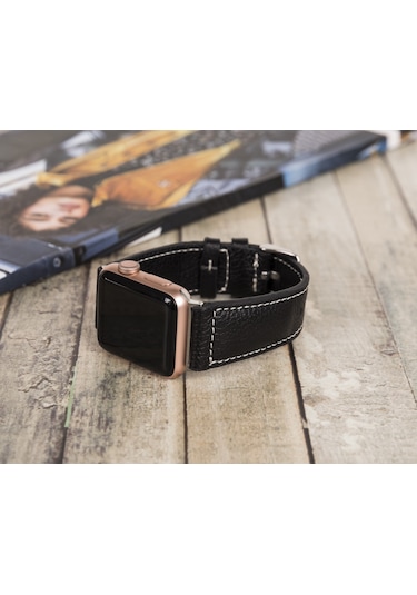 Apple Watch Uyumlu Deri Kordon 42-44-45mm Nm4-as1 Siyah Diğer