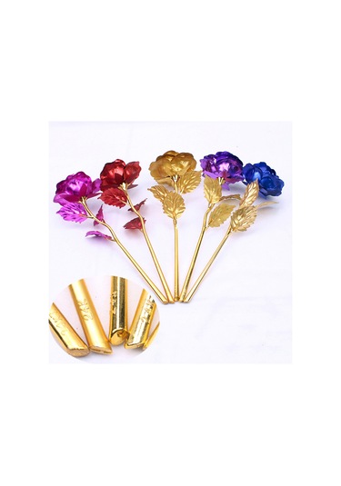 Wezone 24k Altın Varaklı Yapay Gül Seti: Hediye Kutusu Ve Çantası İle Romantik Dekorasyon