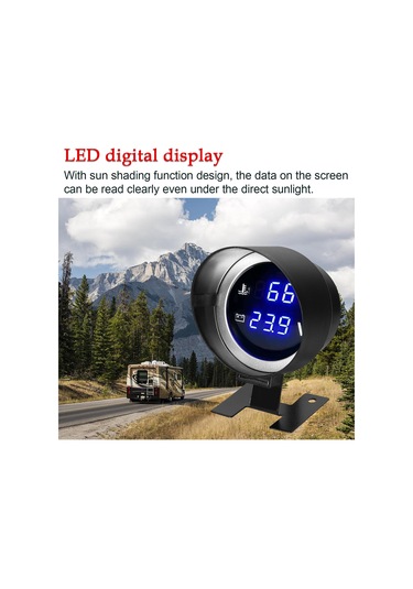 Yifomall Araçlar İçin 2'li Kombine Dijital Gösterge - Su Sıcaklığı Ve Voltmetre 9-36v