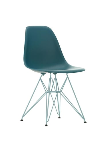 Vitra Eames Plastik Yan Sandalye Re Dsr Duotone, Geri Dönüştürülmüş Plastik Mavi
