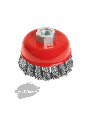 Wuvera 100 Mm Burgulu Çanak Fırça Metal Ve Taş Yüzeyler İçin Profesyonel Temizlik Aracı
