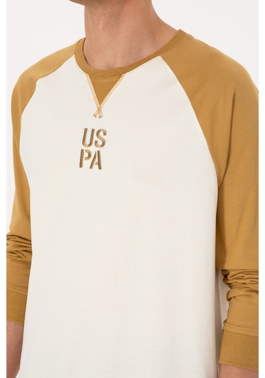 U.S. Polo Assn. Erkek Bisiklet Yaka Regular Fit Haki İnce Sweatshirt 50315420-VR151