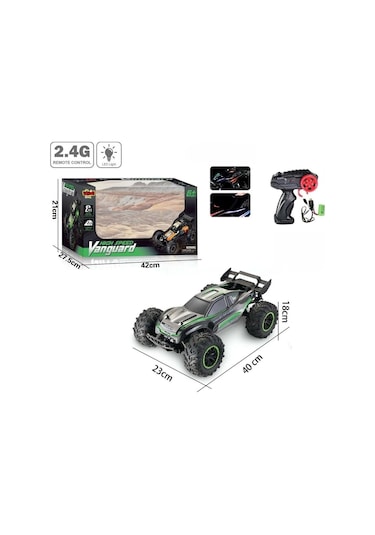 Kumandalı 40 Cm Dev Off-road Araba 15km/h Hızlı, Şarjlı, 2.4ghz Rc Arazi Aracı 9010-6f - Yeşil