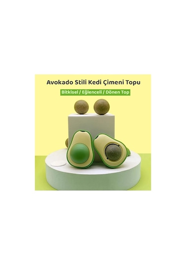 Eft Pet Avokado Catnip Avokado Kedi Çimi Topu Avokado Kedi Nanesi Oyuncağı