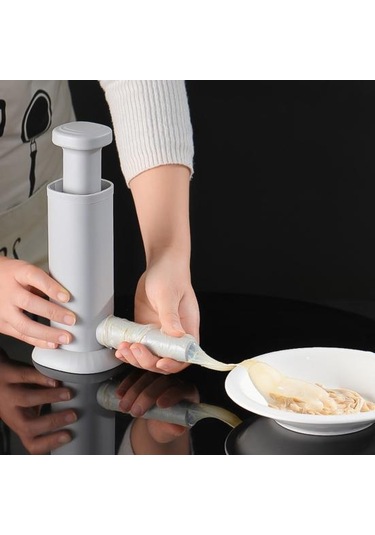 Sosis Makinesi Temizlemesi Kolay Köfte Yapmak Piston Tasarımı Kullanışlı 2'si 1 Arada Taşınabilir Manuel Köfte Dolum Aracı Mutfak Gadget'ı Diğer