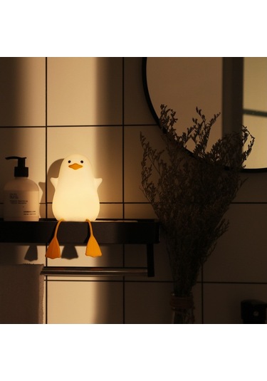 Soulader Sensörlü Ördek Şeklinde Dekoratif Gece Lambası Işığı Beyaz