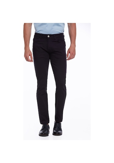 Hatemoğlu Lacivert Regular Fit Yüksek Bel Düz Paça Basic Kot Pan Lacivert