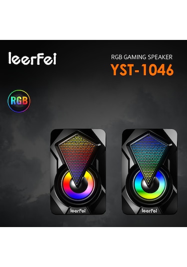 Leerfei Lf-1046 Rgb Led Mini Speaker 2 3 Watt Usb Hoparlör Seti