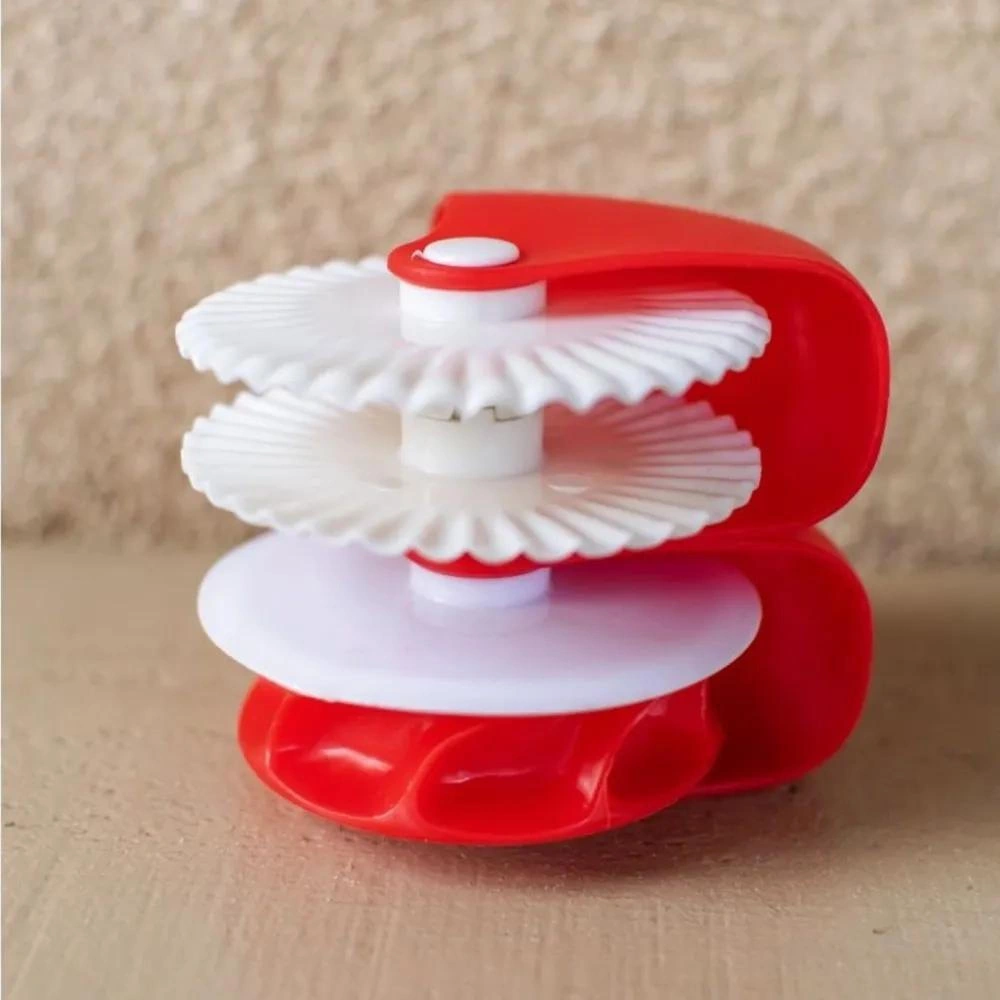 Qingmipy Manuel Pasta Kesici Seti: Dalgalı Ve Kıvrımlı Desenli Pastry Cutter, Mutfak Hamur İşleme Aracı Kırmızı