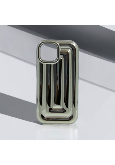 iPhone Uyumlu 11 Rudra Seri Labirent Desen 3d Metalik Silikon Kapak