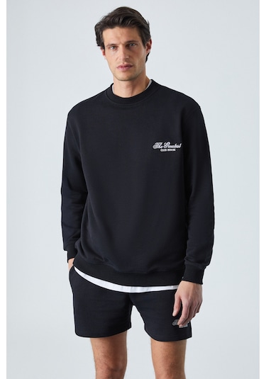 Federer Erkek Uzun Kollu Regular Bisiklet Yaka Siyah Eşofman Takımı