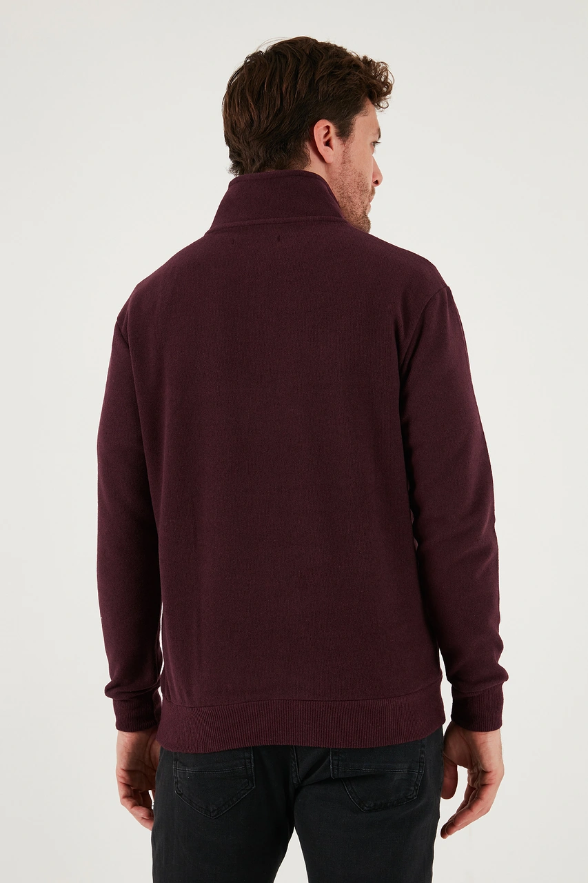 Buratti Pamuklu Regular Fit Yarım Fermuarlı Dik Yaka 2'Li Paket Erkek Kazak 456112S2 Bej-Mürdüm