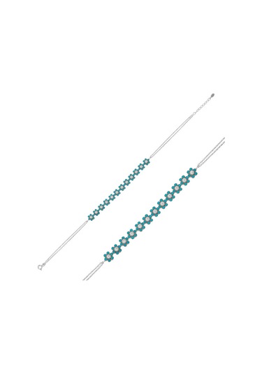 Casera's Gümüş Mavi Çiçek Kadın Bileklik Csr2181454 Gümüş