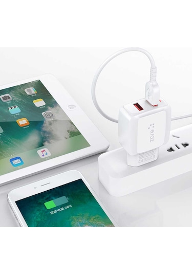 Mobilefix Vest Serisi V2 Micro 2 İn 1 Şarj Seti - Beyaz Beyaz