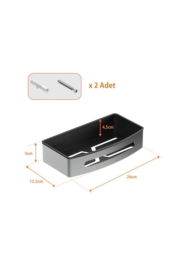Aqua Bagno Smart Tekli Süngerlik 24 X 12,5 Cm. , Parlak Krom