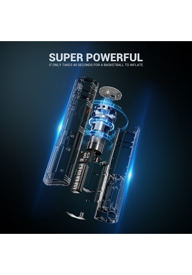 Xindoker 12 Psı Akıllı Spor Topu Pompa - Taşınabilir Kablosuz Sayısal Göstergeli, Fenerli, Futbol Basketbol İçin Lastik Uygun Değil
