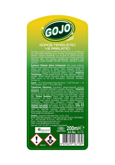 Gojo Gümüş Temizleyici Ve Parlatıcı 200 Ml