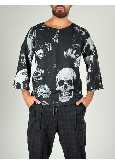 Kurukafa Desenli Fakir Kol Sweat Coc1040 Çok Renkli