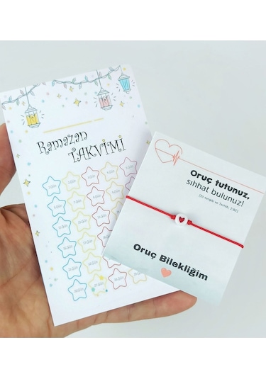 10 Adet Çocuklar Için Ramazan Takvimi Hediyeli Oruç Bilekliği