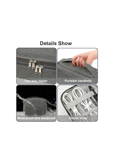 Siyah Seyahat Kablo Çantası Taşınabilir Evrensel Dijital Usb Kablosu Sd Kartlar Organizatör Kabl Pil Laptop Çanta & Kılıf 56797365