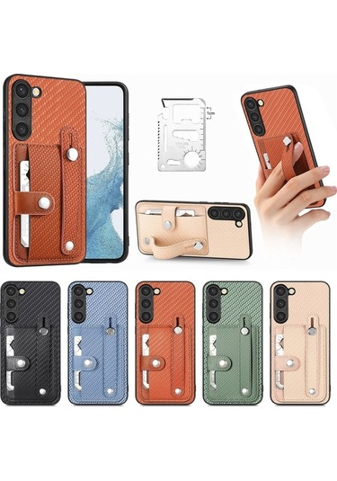 Wondernest Samsung Uyumlu S22 Kılıfı Kickstand Askılı Cüzdan Bıçak Alet 5g + Fa