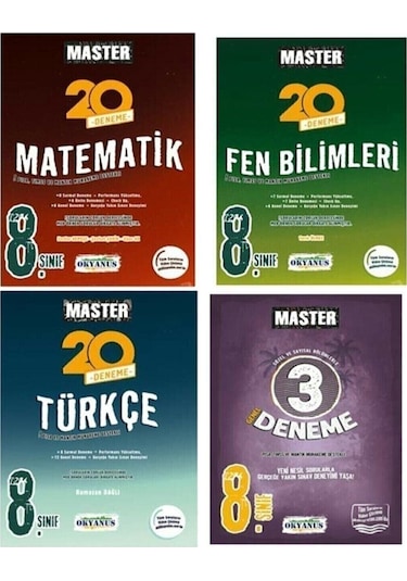 Okyanus 8.sınıf Lgs Master Matematik Fen Türkçe 3 Deneme Seti