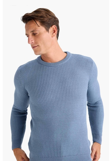 DeFacto Standart Fit Bisiklet Yaka Triko Kazak C8814AX24WNIN247