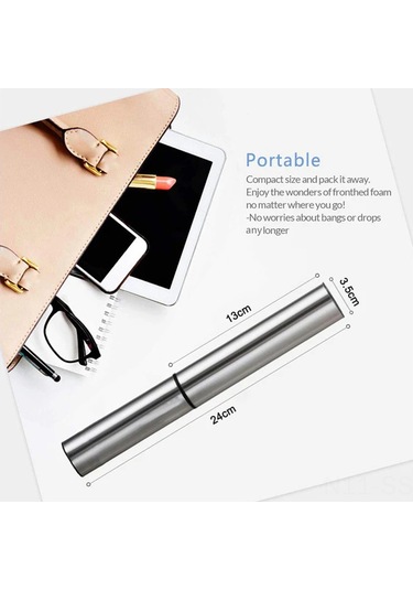 Springsun Usb Şarjlı Elektrikli Süt Köpürtücü, 2 Hızlı, Çelik Paslanmaz, Ev Ve Seyahat İçin Portatif Kahve Latte Çapuccino Mixer Diğer