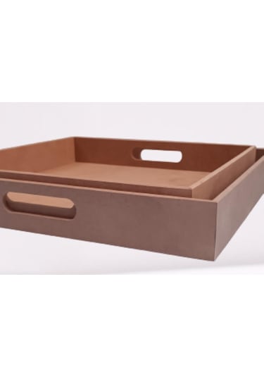 Hobi Dekoratif Tepsi Takım İkili Model HAM Ahşap MDF El Yapımı