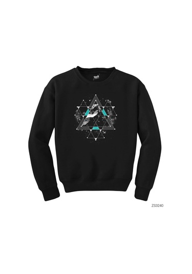 Triangle Space Siyah Sweatshirt Siyah