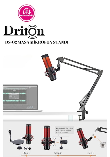 Driton Ds-02 Profesyonel Kondenser Masa Tipi Mikrofon Standı