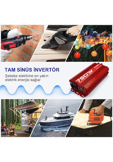 Kobb Kbn750 12V-220V 750Watt Tam Sinüs Dönüştürücü İnvertör