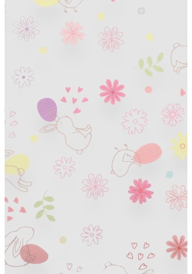 Baskılı Tavşan Desenli 10 Parça Kutulu Hastane Çıkışı Seti Ekru