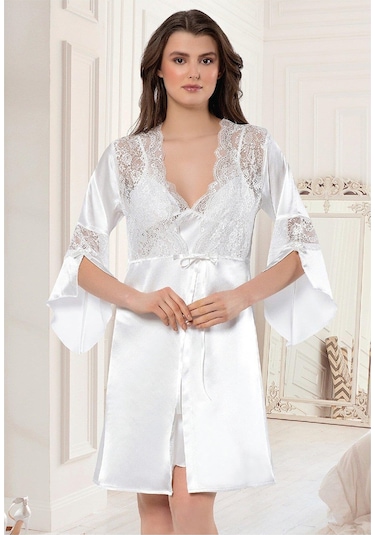 FAAL DANTEL DETAYLI SATEN GECELİK SABAHLIK TAKIM 2118