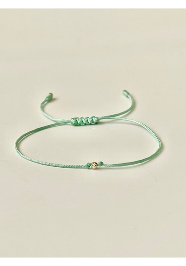 14 Ayar Dorika Toplu Rengarenk Altın Bileklik Gold Bracelet İpli Altın Bileklik Gümüş - Beyaz