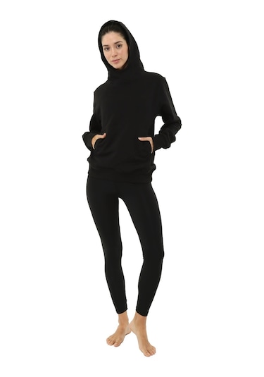 Scorp Heat Kapüşonlu Kadın Sweatshirt Siyah