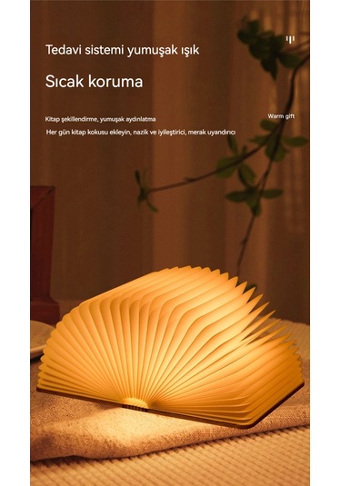 Led Şahşap Katlanır Sayfa Gece Lambası 1 Diğer