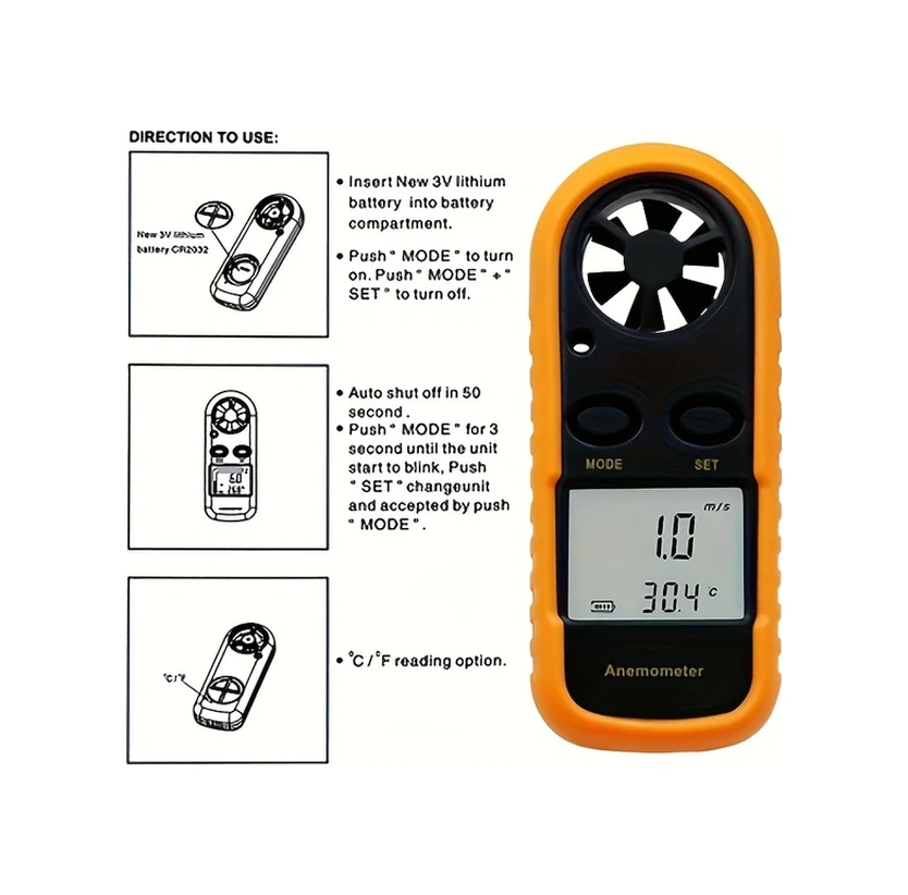 Willowhaven Gm816 Dijital Anemometre, Endüstriyel Rüzgör Hızı Ve Sıcaklık Ölçer