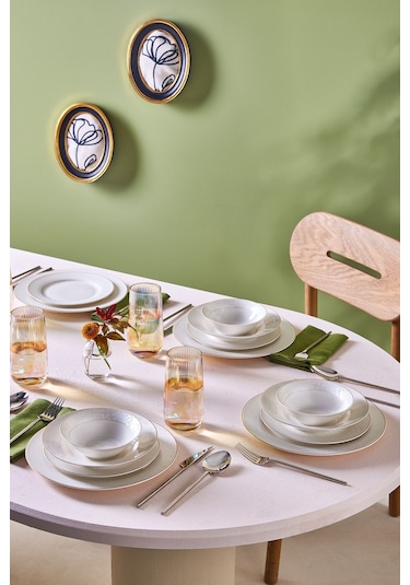 Karaca  Forever Bone June 24 Parça 6 Kişilik Yemek Takımı