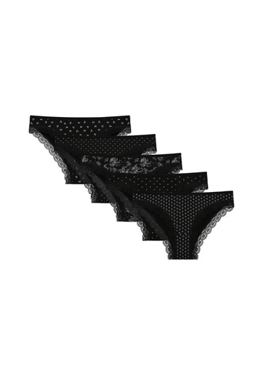 5'li Kadın Külot 198121 Siyah