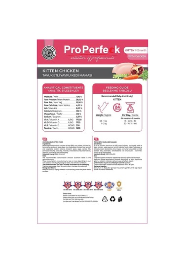 Pro Perfeck Süper Premium Tavuklu Yavru Kedi Maması 10 KG