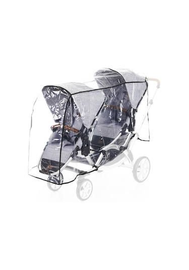 Tommy Baby Arka Arkaya İkiz Bebek Arabası Yağmurluğu Şeffaf