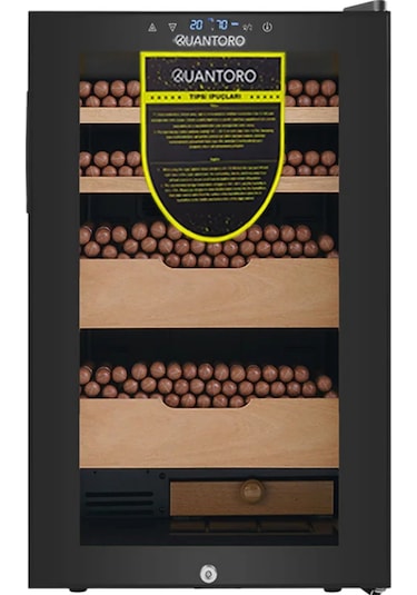 Quantoro Qcc-8 Elektronik Nemlendirme & Soğutmalı Siyah Puro Dolabı - Qtr-008