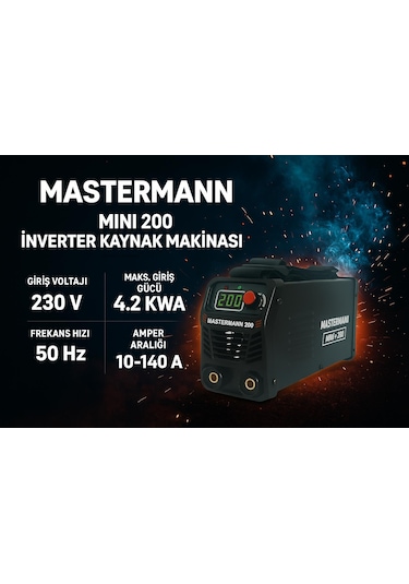 Soyberg Mastermann 200 Amper İnverter Kaynak Makinası Türk Malı