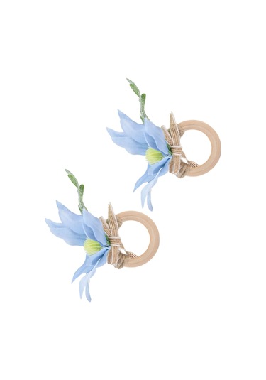 Shineyee Mavi Cactus Desenli 2 Adet Çaylak Ağaçlı Servis Yemek Bezi Çemberi - Ev, Otel, Partiler İçin Zirve Dekorasyon Cjk-6625 Diğer