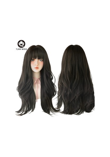 Popüler Kahverengi Kül Uzun Derin Dalga Saç Lolita Kahküllü Diğer